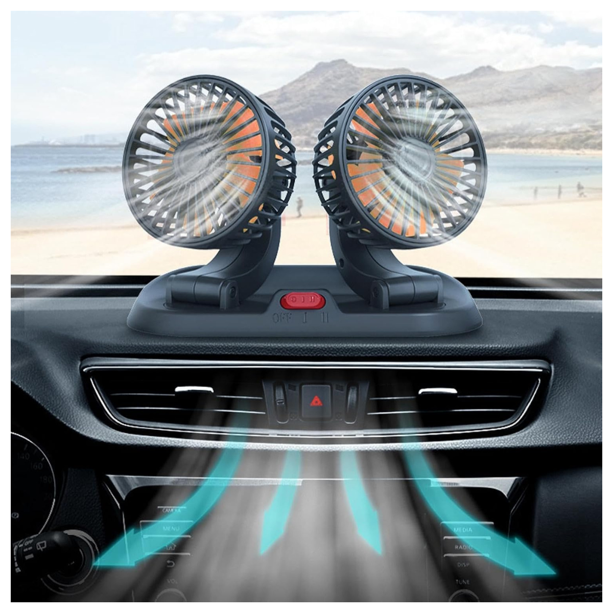 FreshRide🌬️ - Ventilador Duo Para Auto🚙